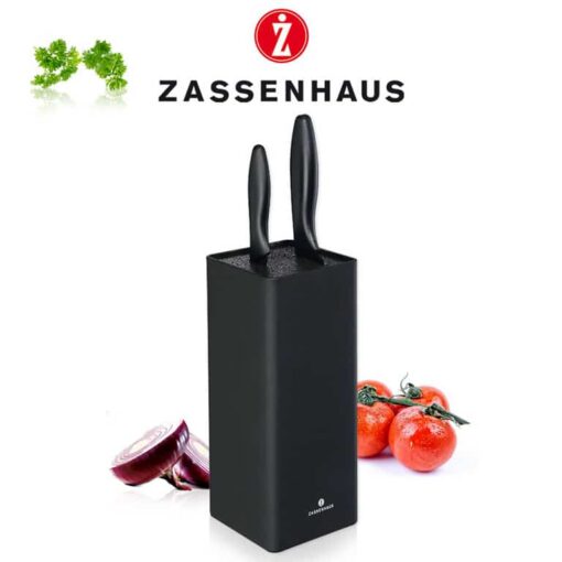 Ceppo per coltelli quadrato Nero Zassenhaus - immagine 2