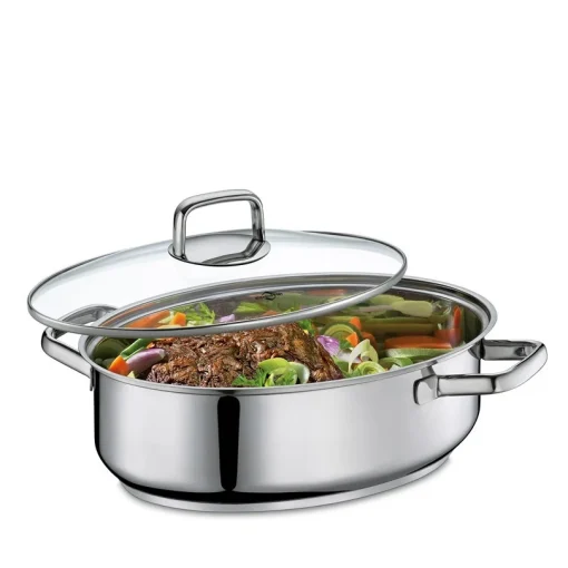 Casseruola ovale acciaio inox Pisa Kuchenprofi